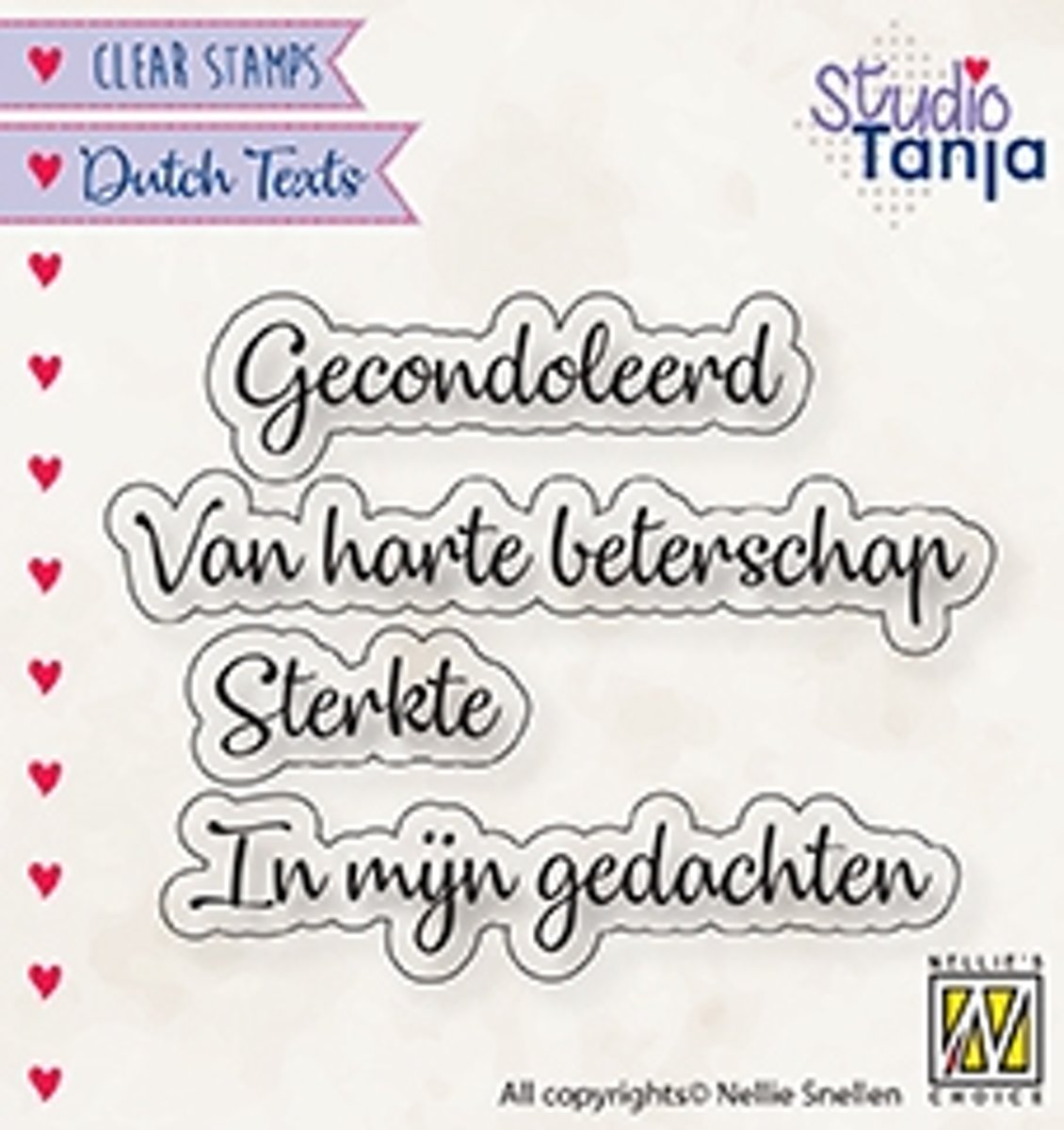 DTCS029 Clear stamps Dutch texts Gecondoleerd etc..
